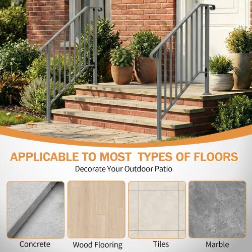 APPLICABLE TO MOST TYPES OF FLOORS  
Decorate Your Outdoor Patio  
Concrete  
Wood Flooring  
Tiles  
Marble