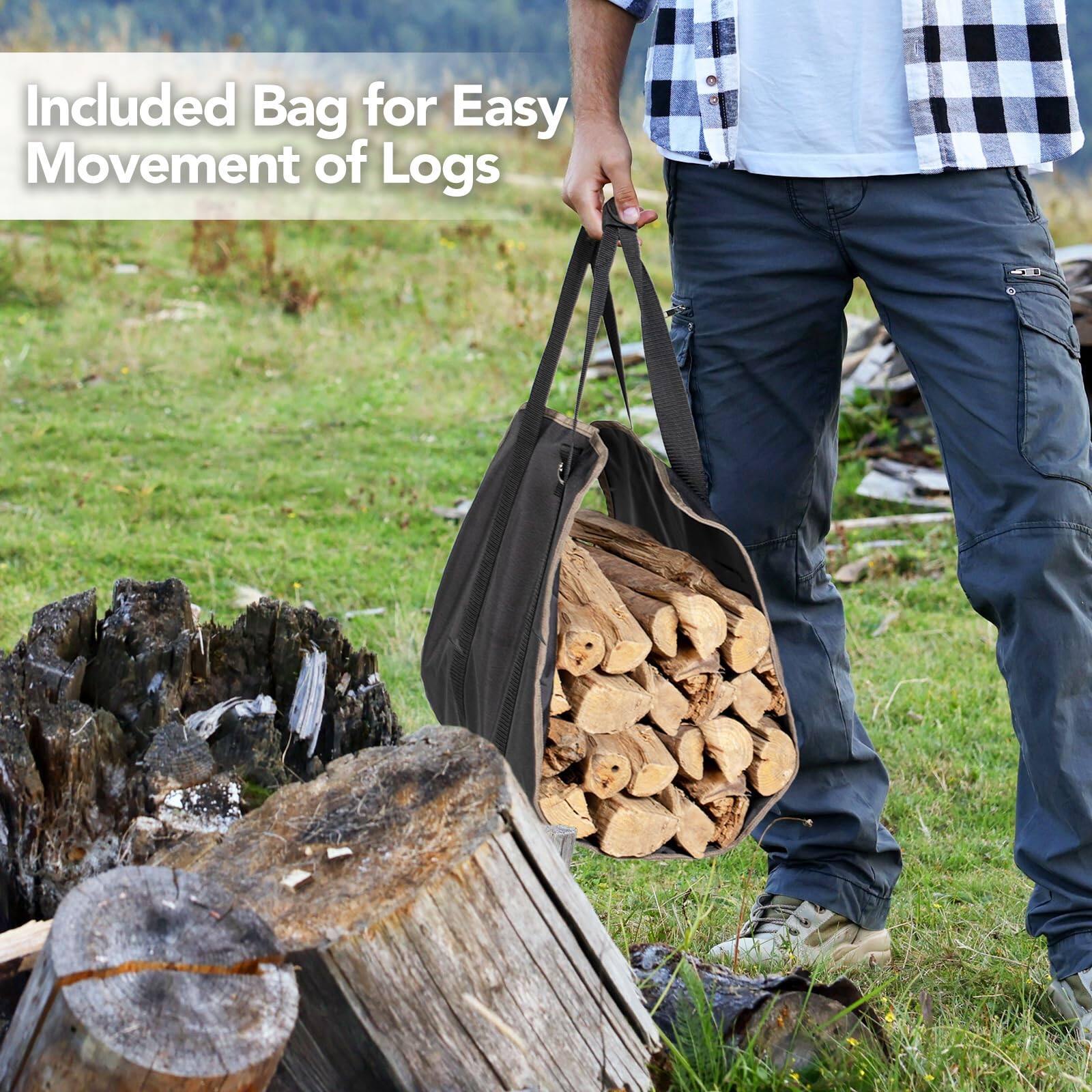 Included Bag for Easy Movement of Logs