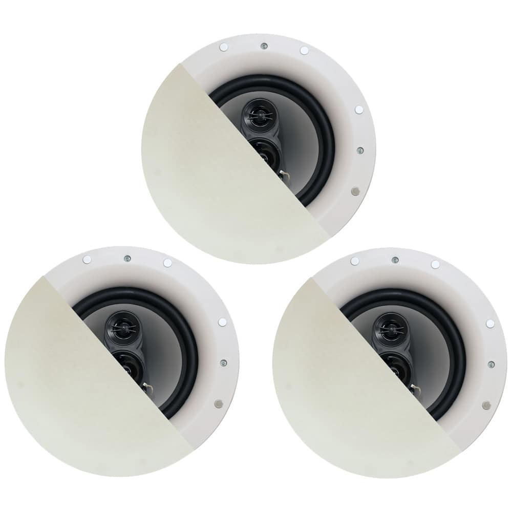 Acoustic Audio by Goldwood - CSic84 Frameless 8" in Ceiling 3 Piece Speaker Set 3 Way Home Theater Speakers - Paintable White