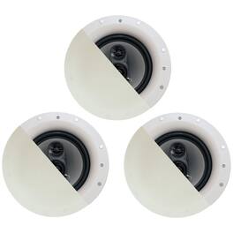 Acoustic Audio by Goldwood - CSic84 Frameless 8" in Ceiling 3 Piece Speaker Set 3 Way Home Theater Speakers - Paintable White