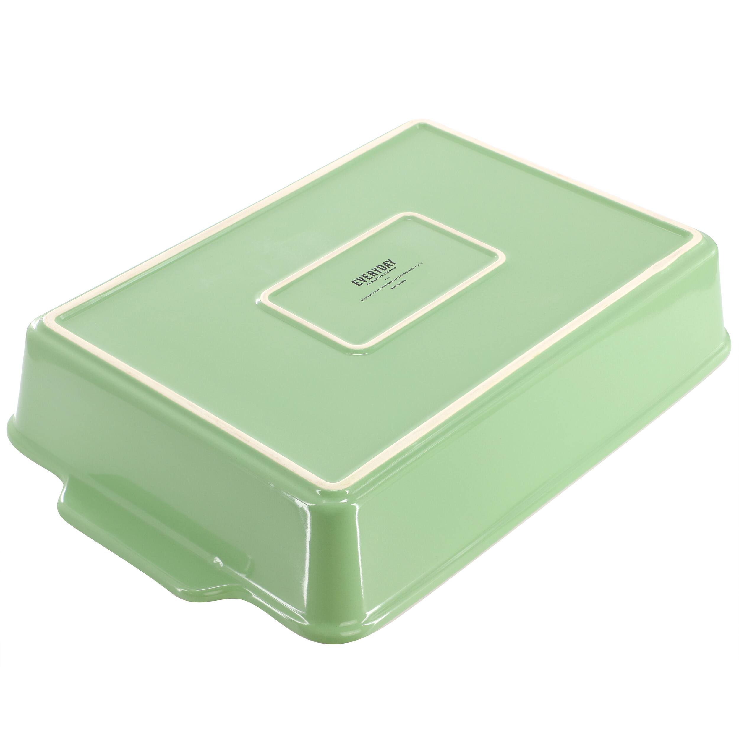 Alt View 3. Martha Stewart - Martha Stewart Everyday Tilden 9in x 13in Stoneware Baker with Lid in Green - Green.