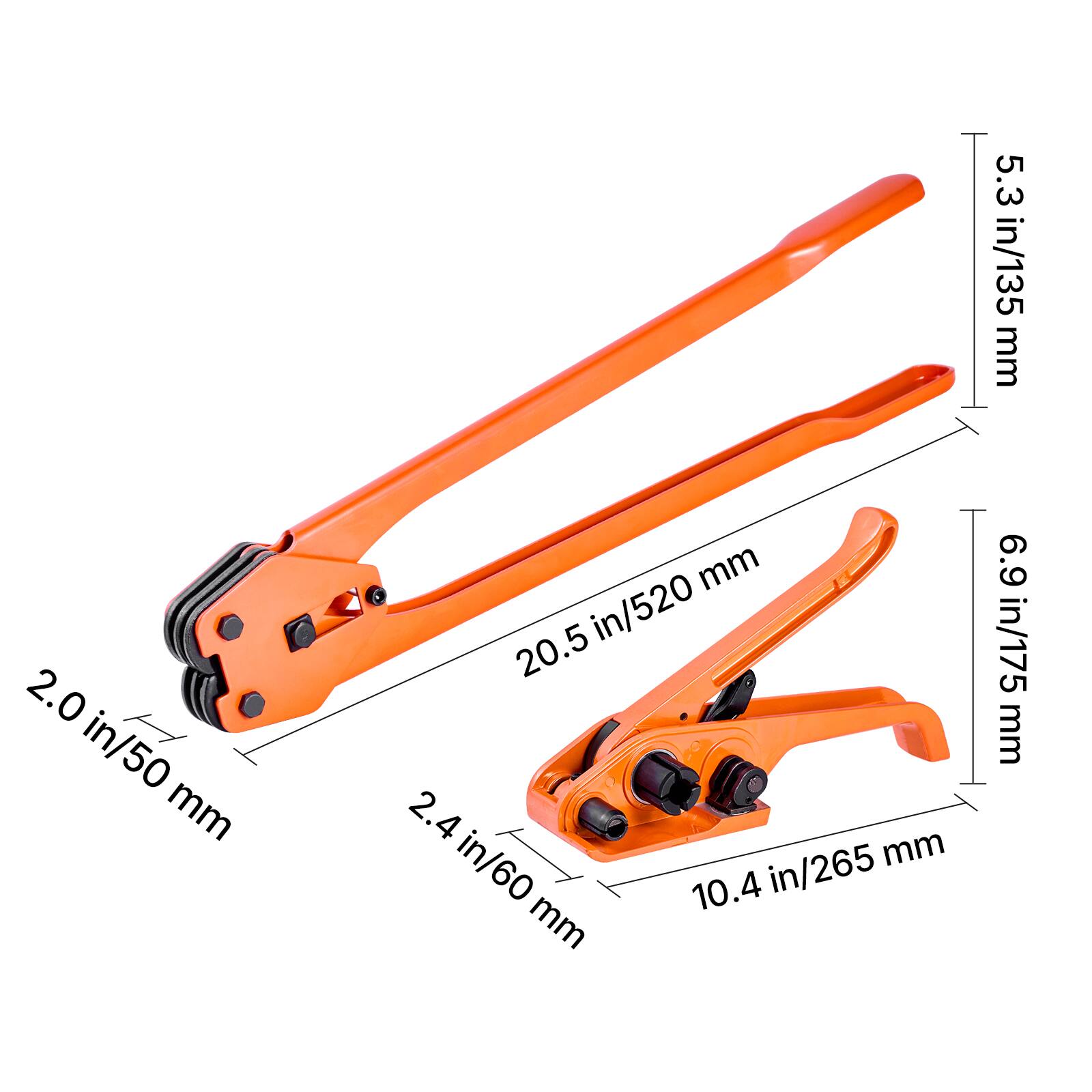 5.3 in/135 mm  
2.0 in/50 mm  
20.5 in/520 mm  
2.4 in/60 mm  
10.4 in/265 mm  
6.9 in/175 mm