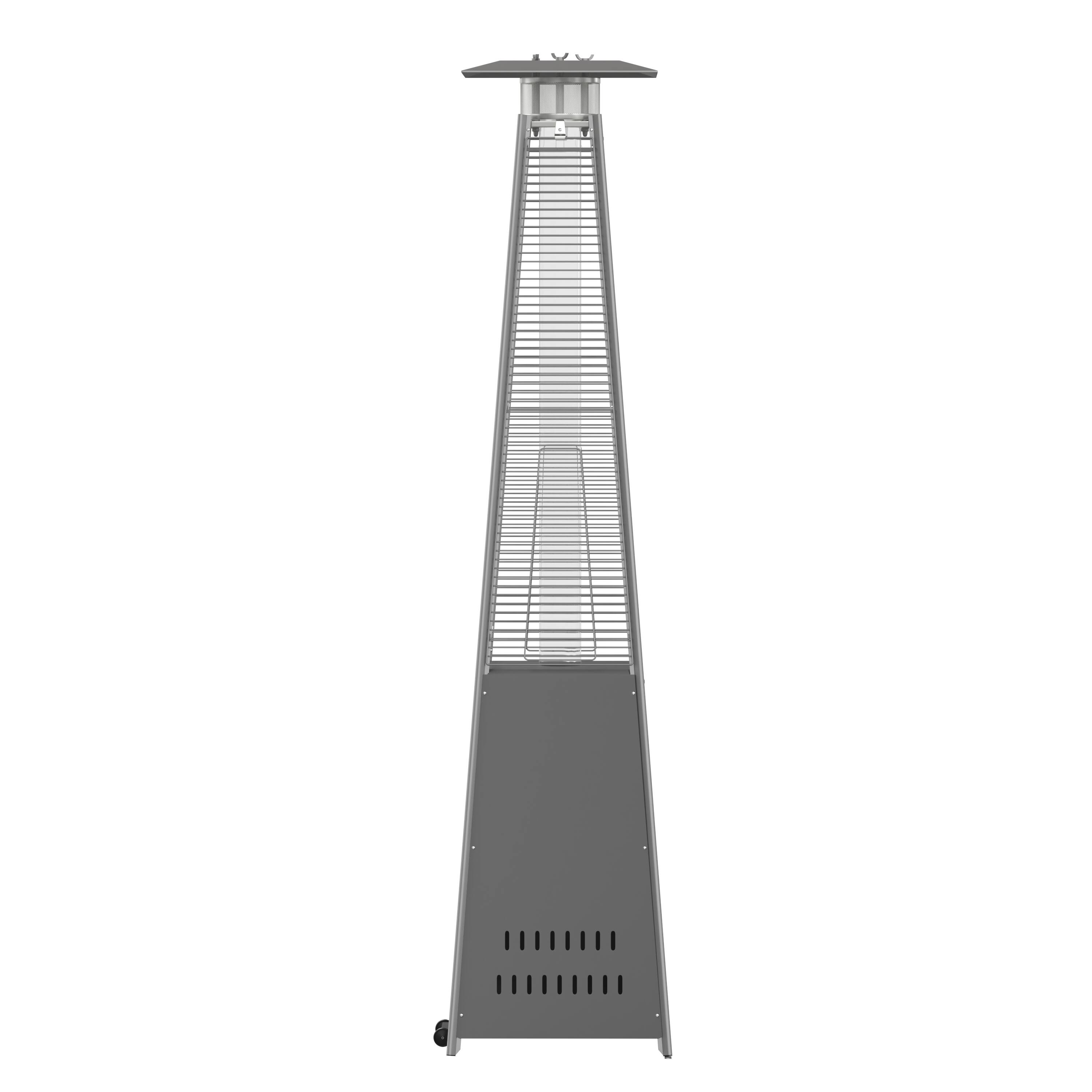 Alt View 7. Emma + Oliver - Outdoor Patio Heater - 7.5 Feet Round Steel Patio Heater - 42,000 BTU's - Slate Gray.