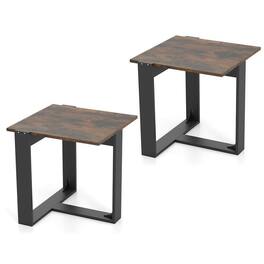 Kadyn - Industrial Metal Frame End Table for Sofa or Bedside, Black - Brown