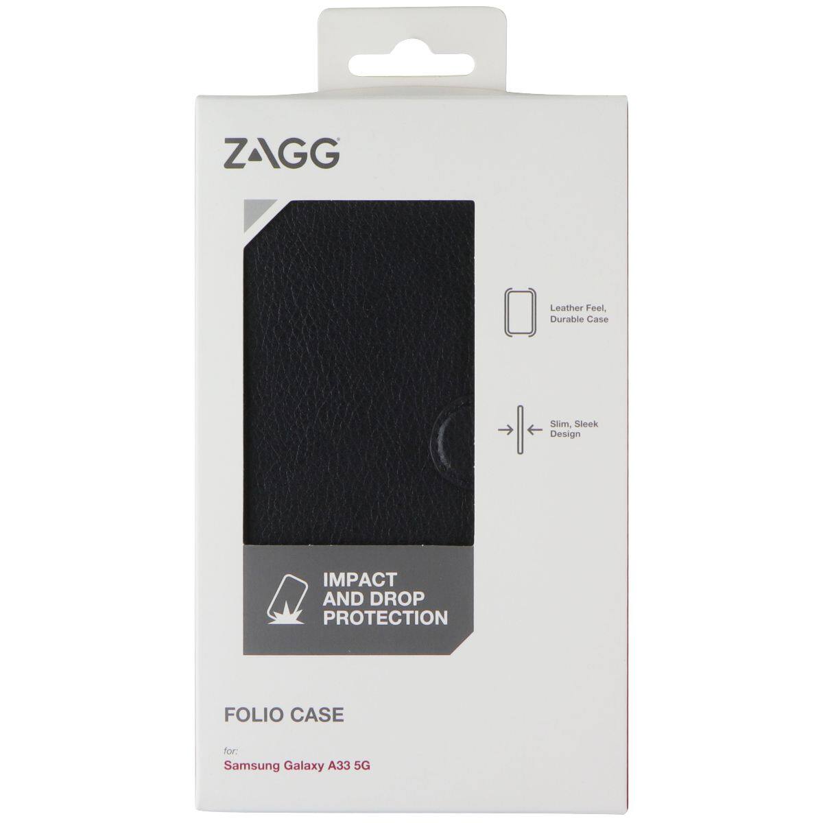 ZAGG Leather Feel, Durable Case Slim, Sleek Design IMPACT AND DROP PROTECTION FOLIO CASE for: Samsung Galaxy A33 5G