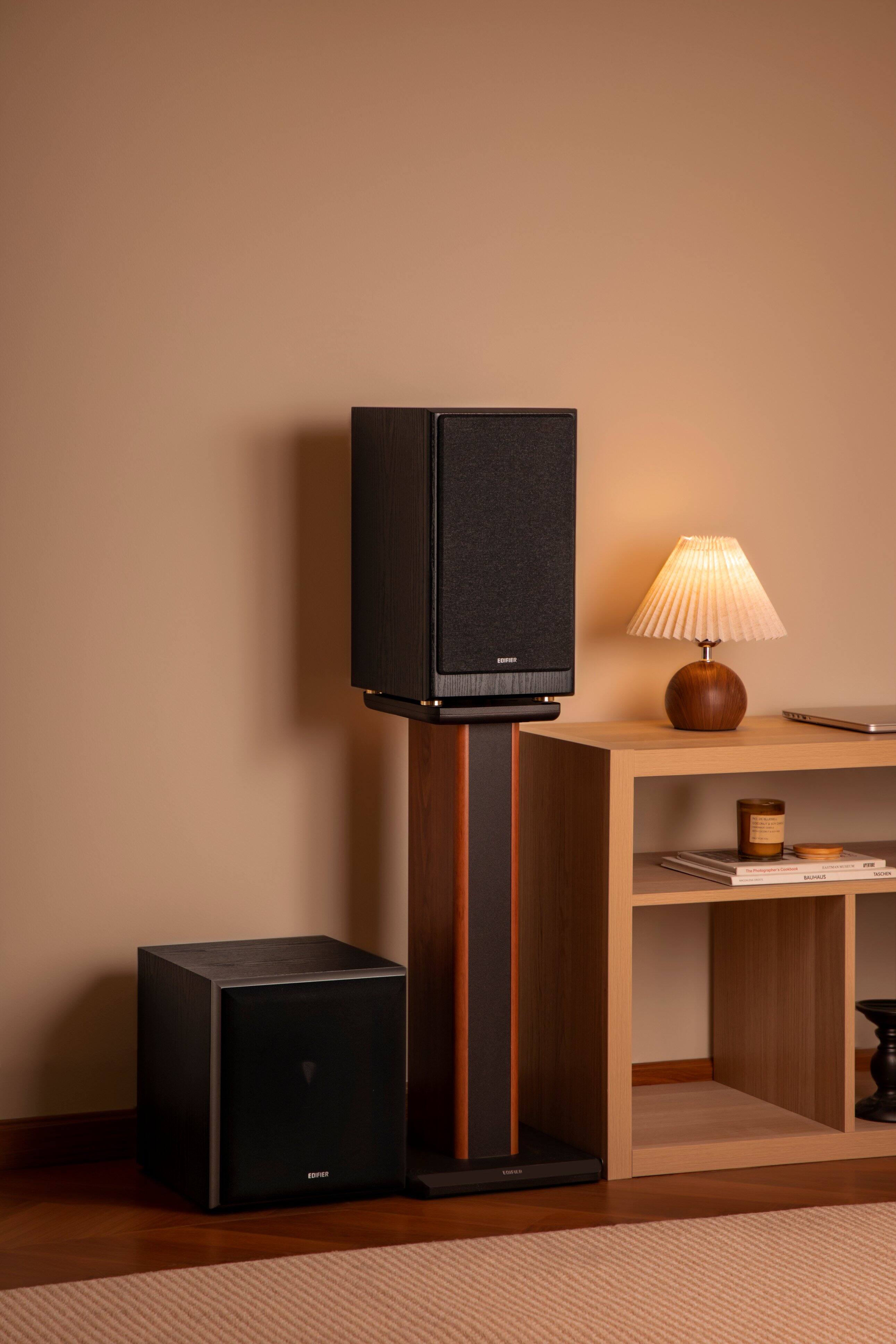 Alt View 9. Edifier - R2750DBMKII Audiophile Active Bookshelf Bluetooth 6.0 and Optical Input - 2.0 Speaker (Pair) - Black.