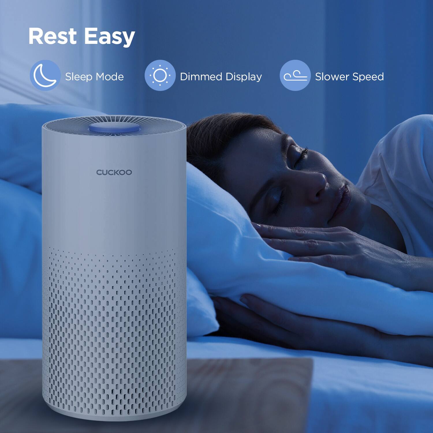 Rest Easy  
Sleep Mode  
Dimmed Display  
Slower Speed  
CUCKOO