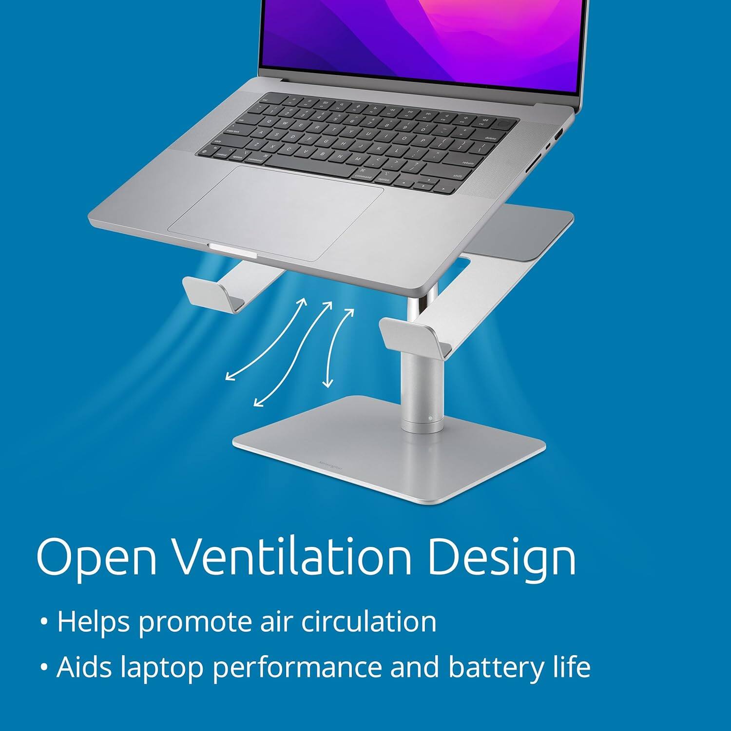 Open Ventilation Design  
- Helps promote air circulation  
- Aids laptop performance and battery life