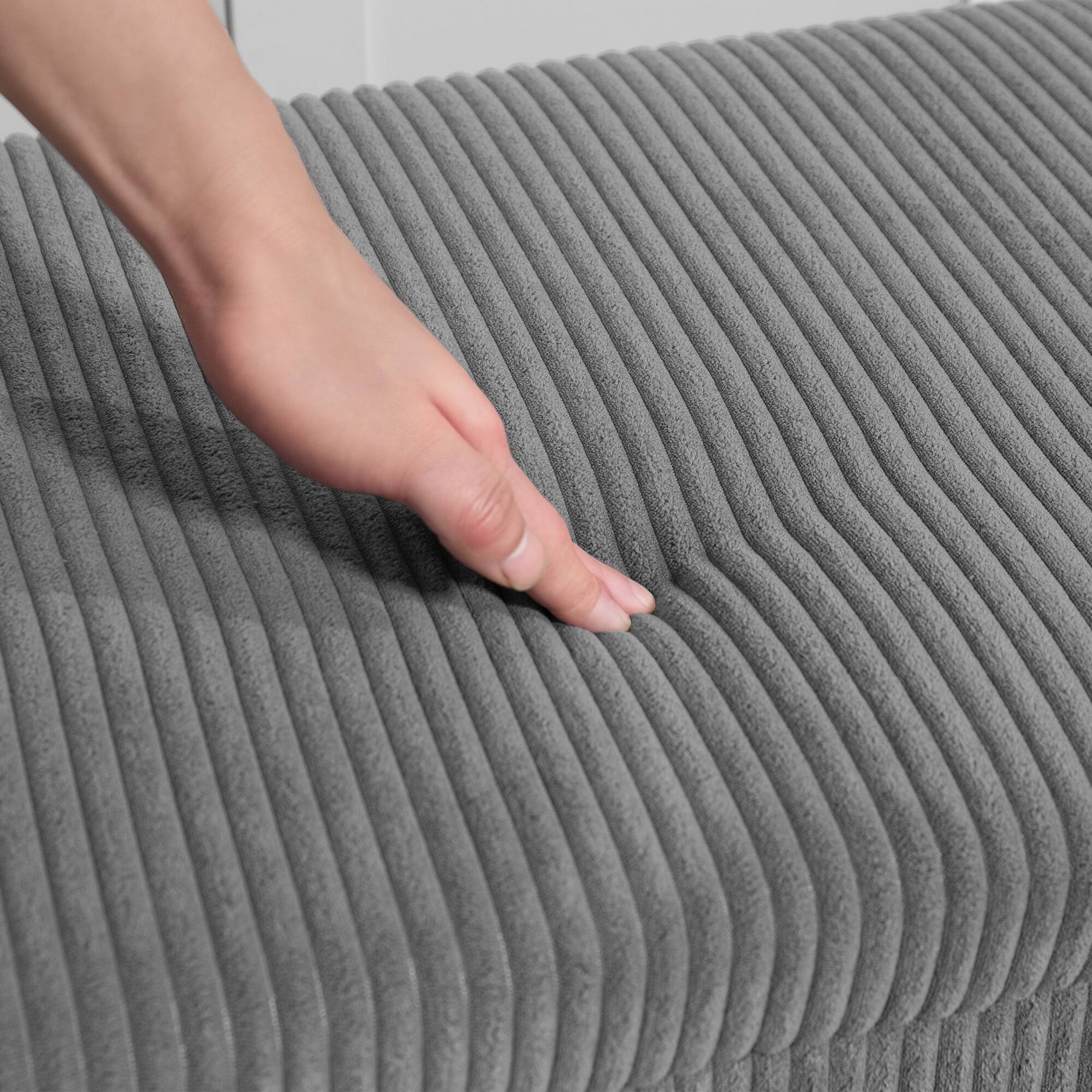 Alt View 8. Homcom - Inches Storage Ottoman Bench, Foot Rest with Legs, End of Bed Bench - Grey.