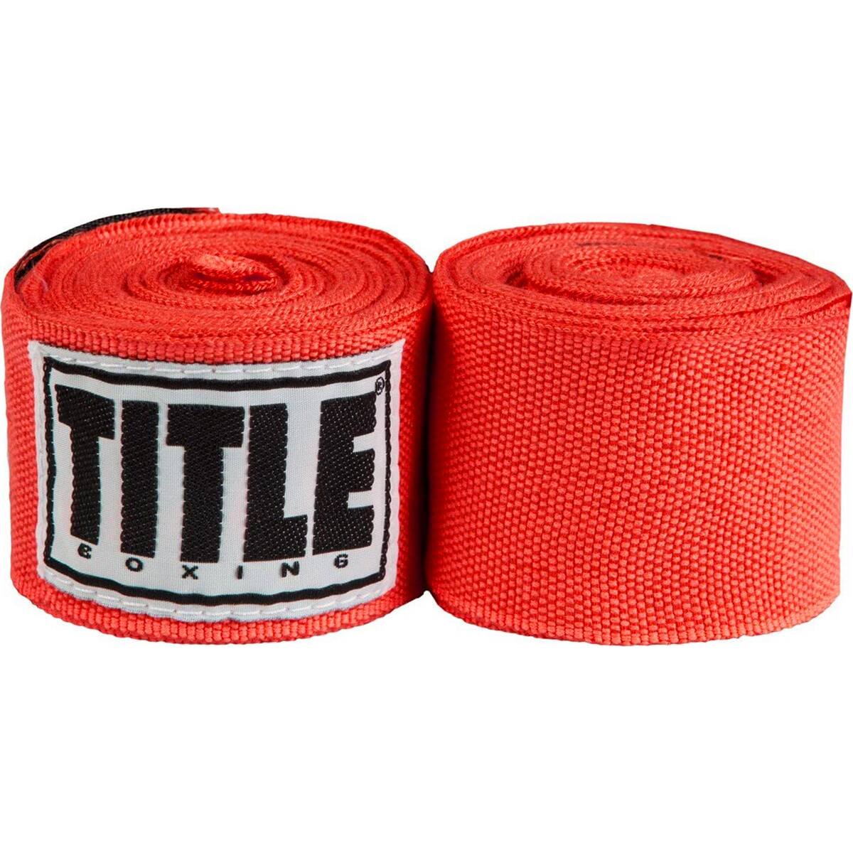 TITLE Boxing - 180" Semi Elastic Mexican Handwraps - Red