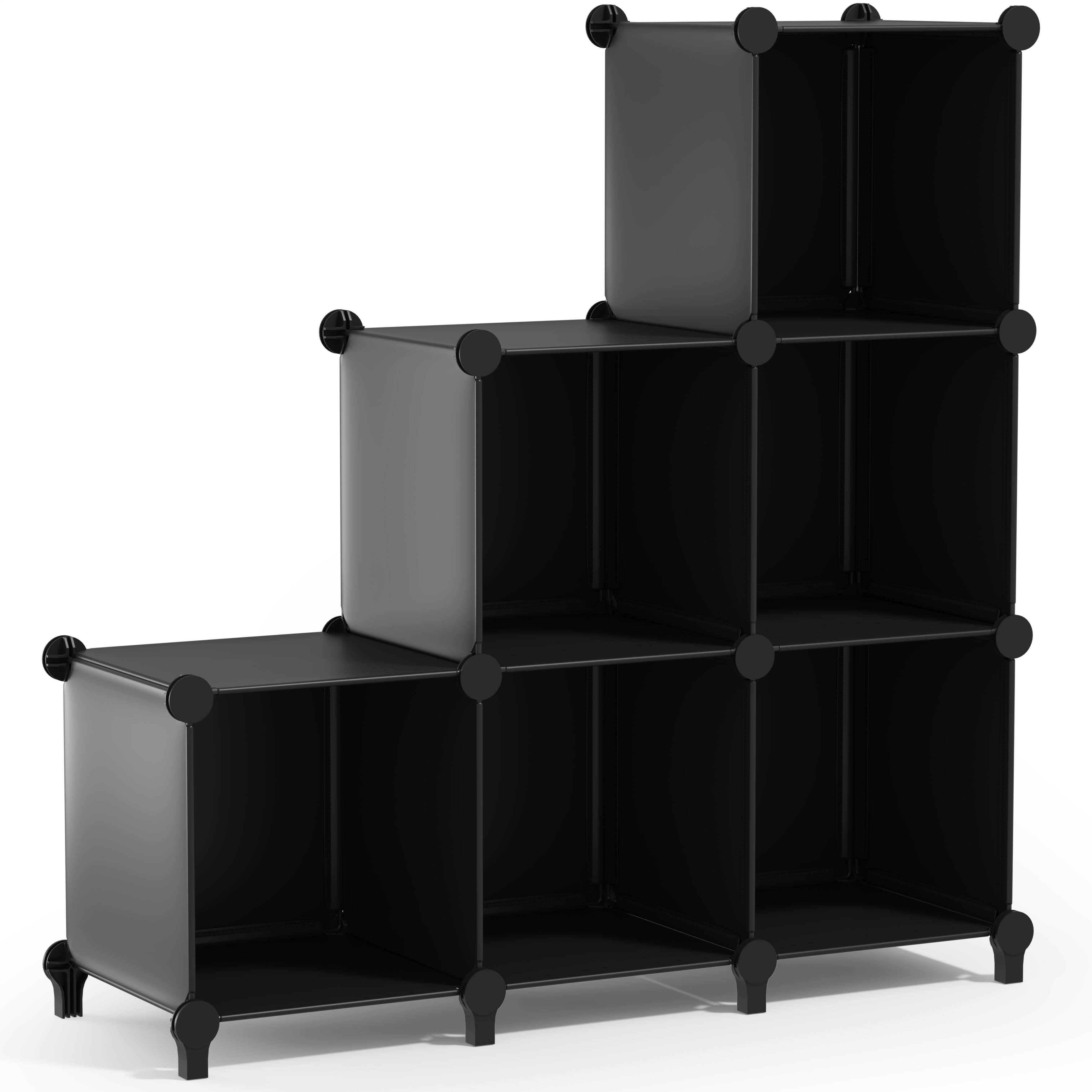 Angle. Sorbus - Sorbus 6 Cube Storage Organizer –Waterproof Cubby Shelf - Closet, Toys, Books, Shoes, Décor –Bedroom, Living Room, Kids - Black.