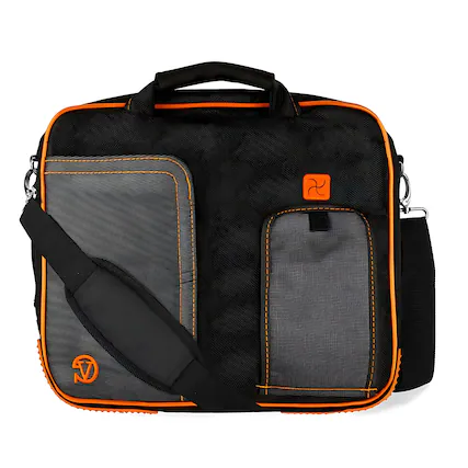 Front. Kitcheniva - Tablet Travel Sleeve Case Shoulder Bag For 11" iPad Orange - Orange/Black.