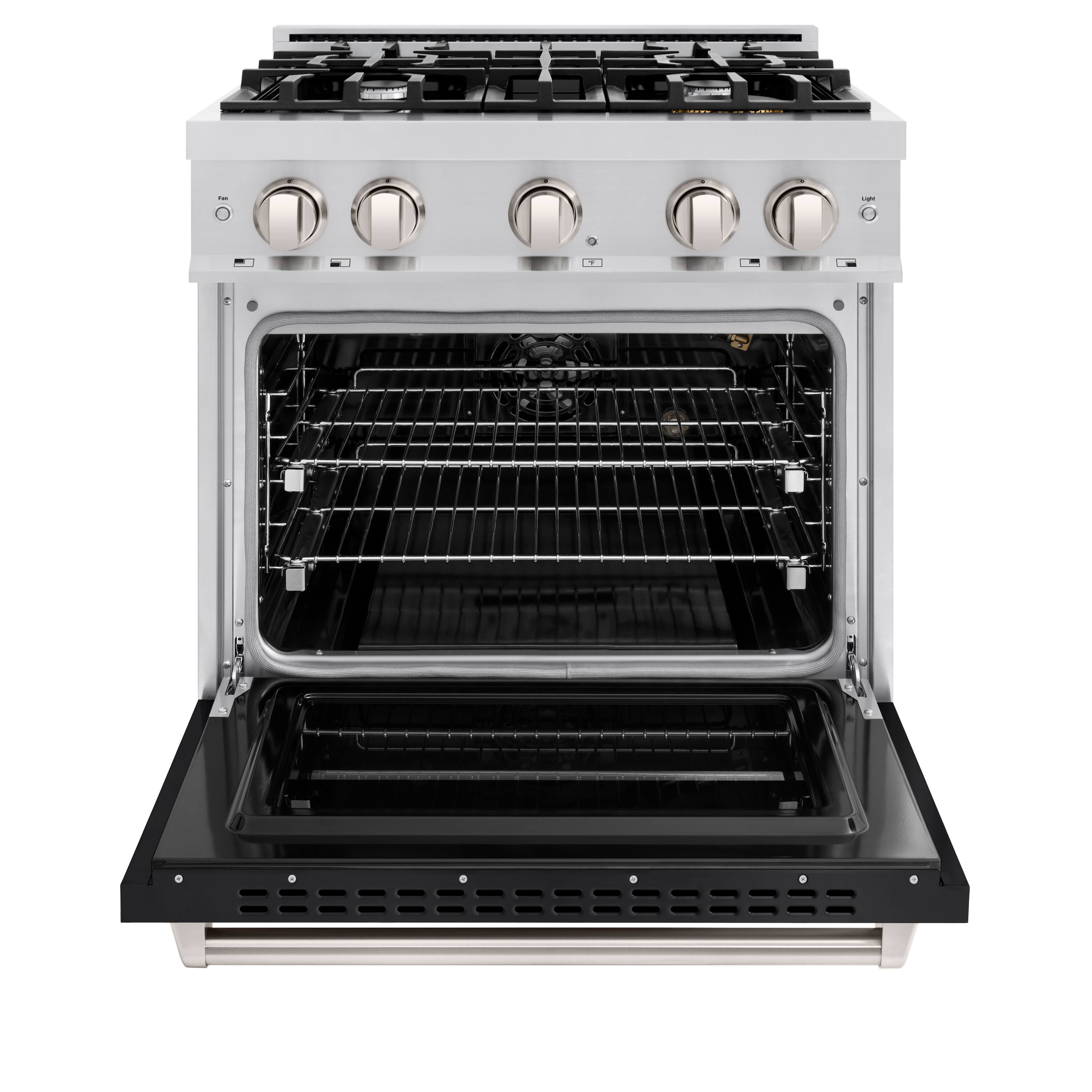Angle. ZLINE - ZLINE 30" Classic Gas Range with 4 Burner Cooktop and Convection Oven (CGR-BLM-30) - White Matte.