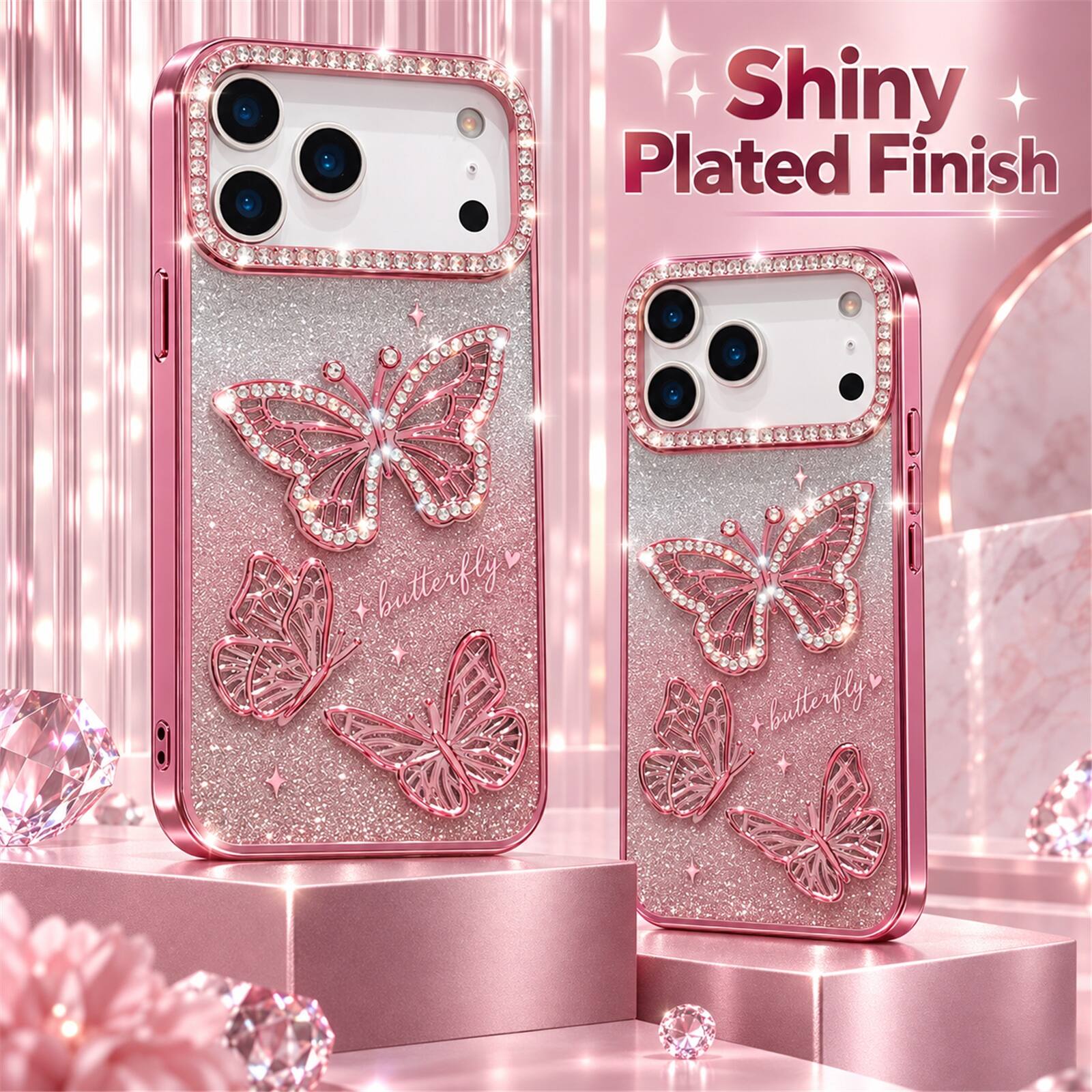 Dteck Bling Glitter Paper Diamond 2 in 1 Case For Apple iPhone 18 Pro ...