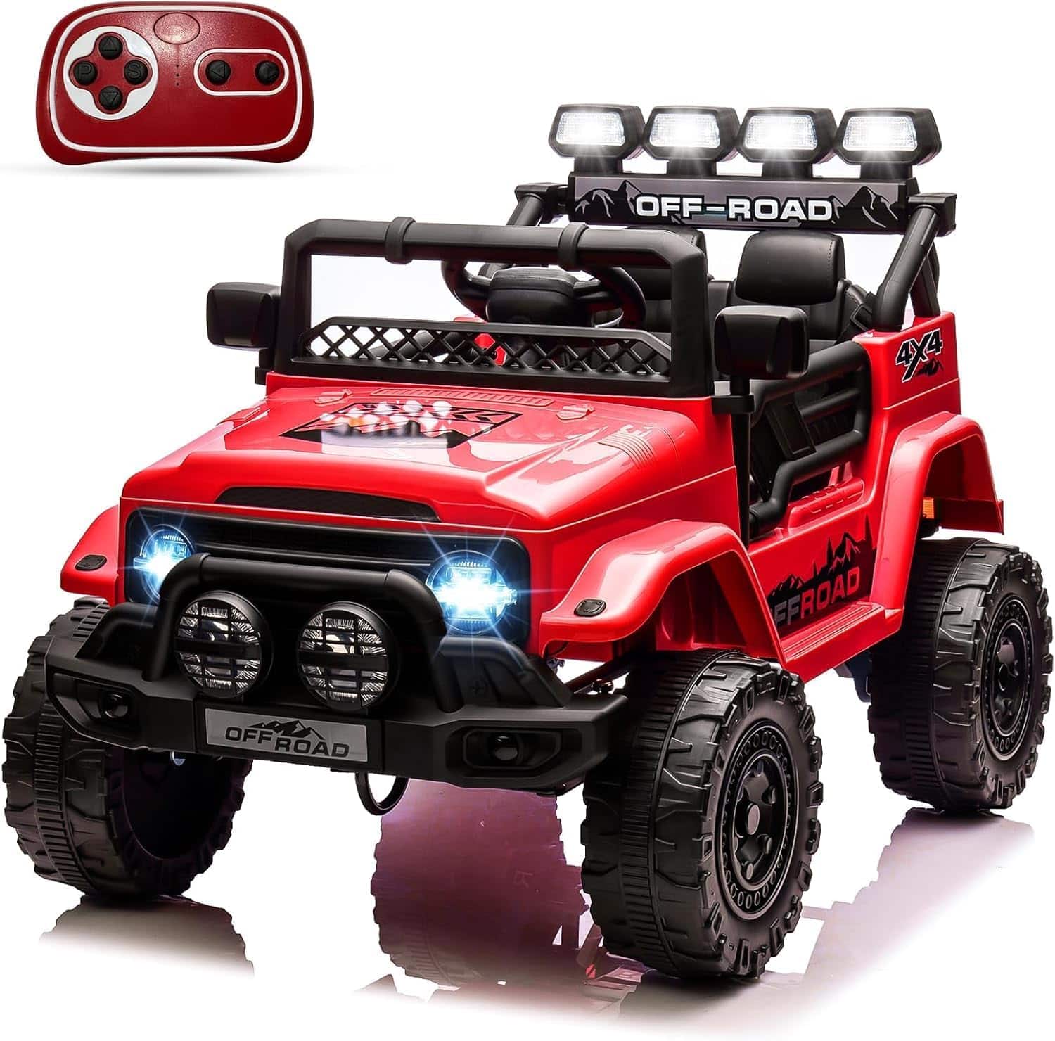 Maxxis Merch - 12V Kids Ride On Toy for Kids Electric Truck Ride On Car Remote Control Steering Wheel Music and Story Lights 3 Speeds