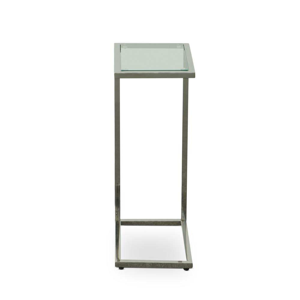 Carolina Chair & Table Aggie C Form Accent Table Glass Top Chrome ...