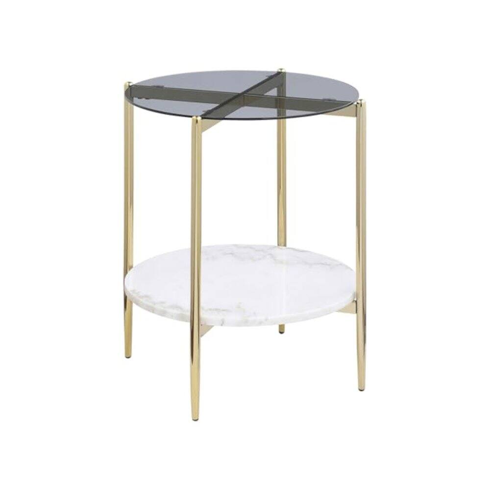 Alt View 2. Coaster Co. of America - Jonelle 2-piece Round Coffee and End Table Set Gold - Grey.