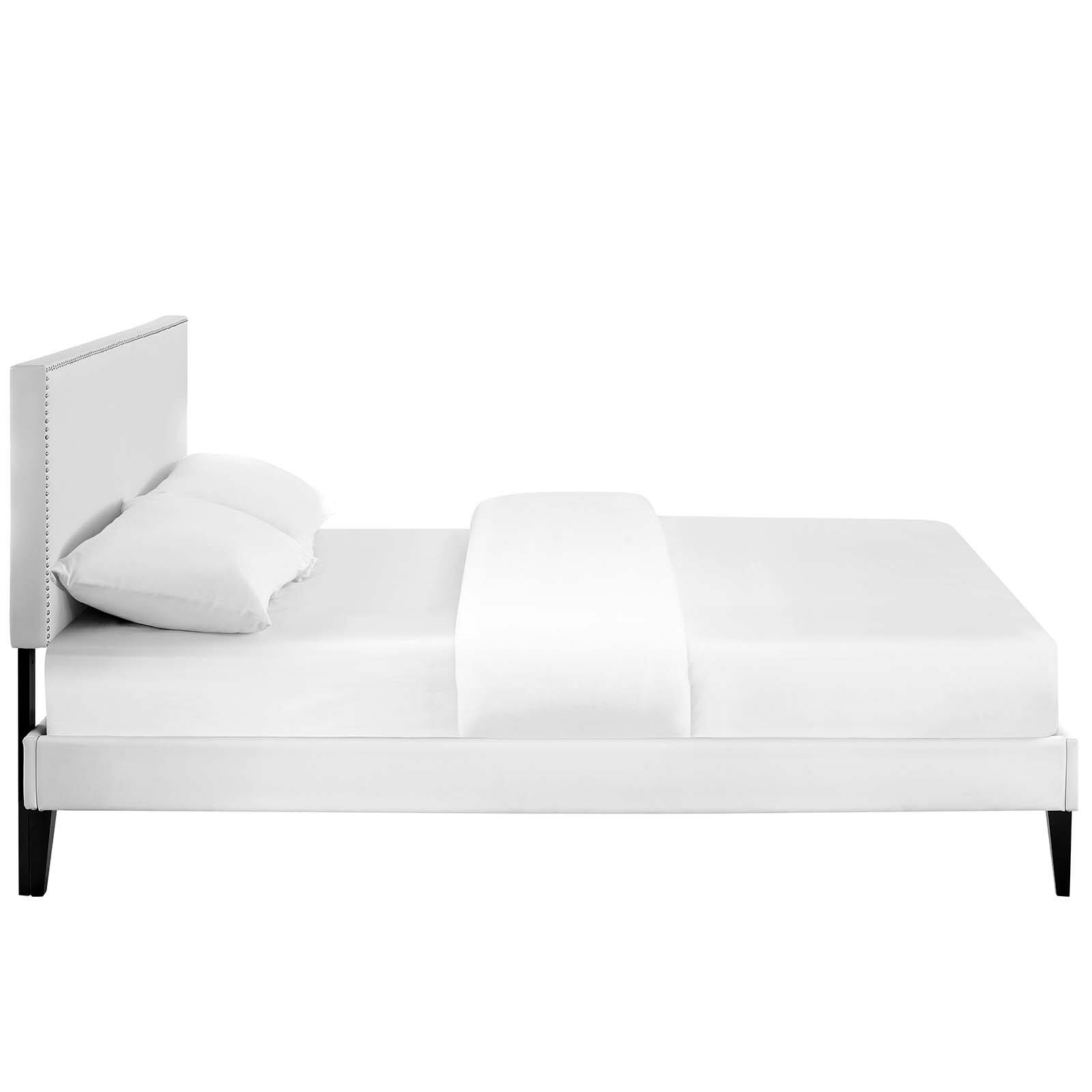 Back. Modway - Melanie Tufted Button Upholstered Fabric Full Platform Bed - Gray.