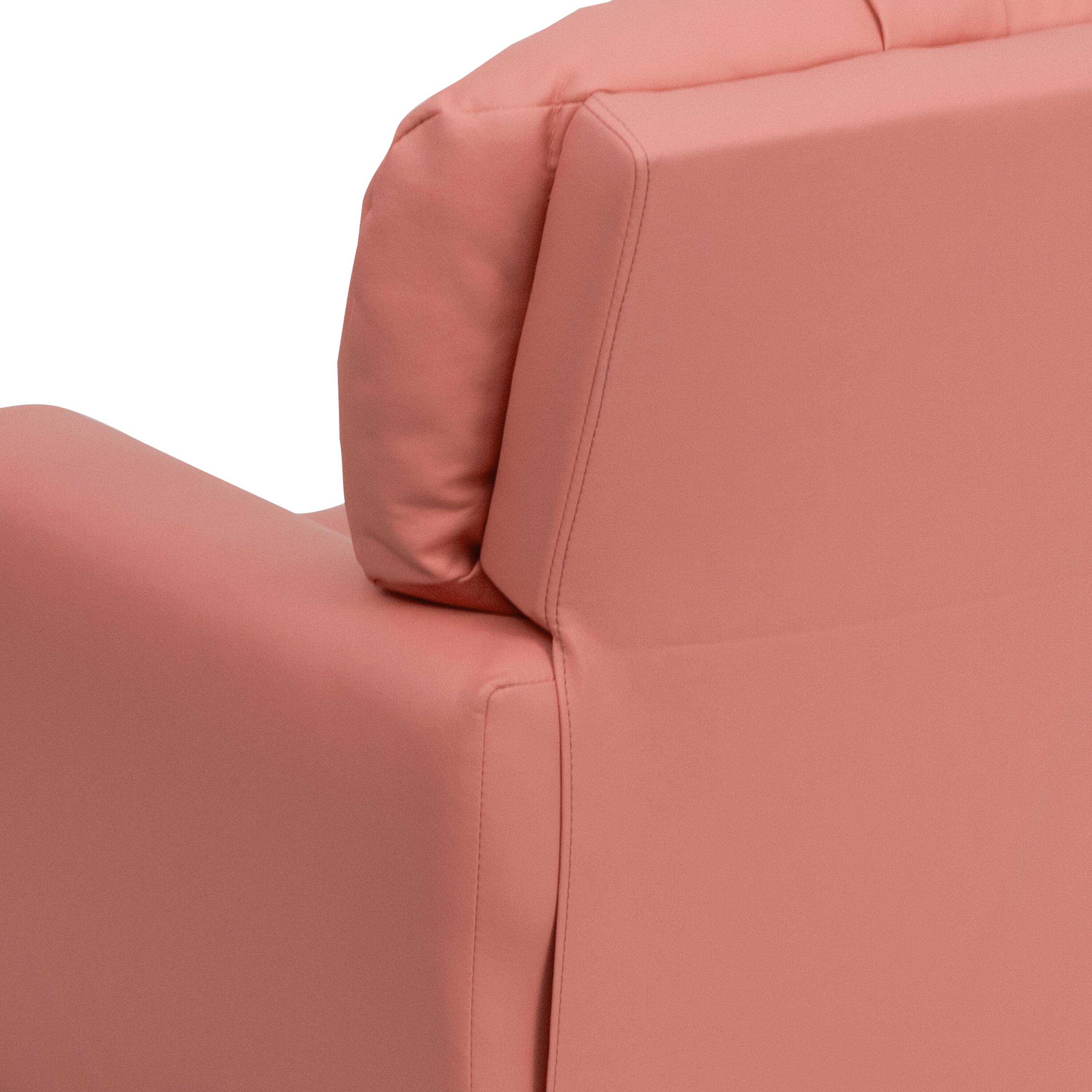 Alt View 9. Emma + Oliver - Contemporary Kids Recliner with Cup Holder - Pink Vinyl.