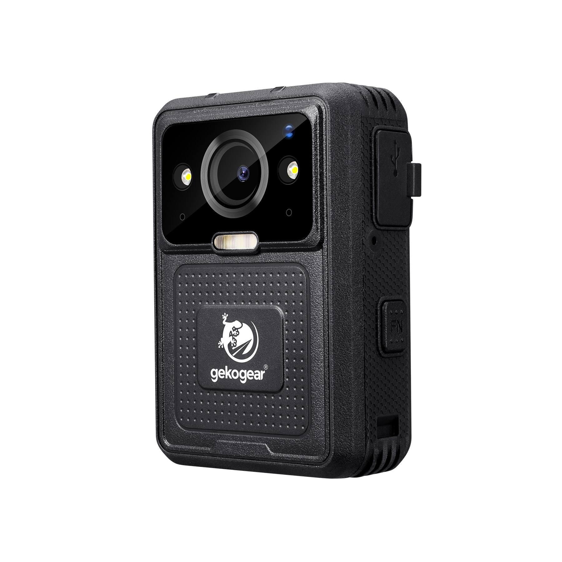 Alt View 7. GekoGear - Aegis 400 4K UHD Body Camera with 128GB Built-in Storage, GPS and Wi-Fi - Black.