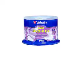 Verbatim - DVD+R DL 8.5GB 8X with Branded Surface - 50pk Spindle