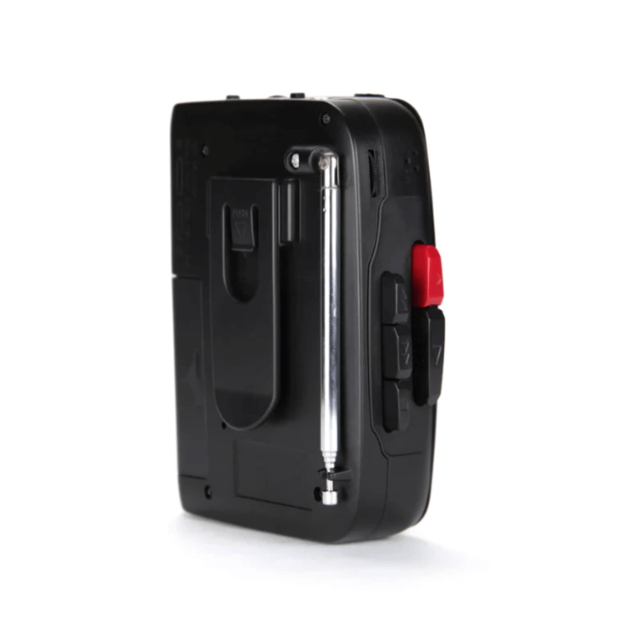 Alt View 2. Emerson - Portable Cassette Player & Recorder w AMFM Radio and Built-In Speaker - Black.