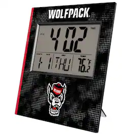 Keyscaper - NC State Wolfpack Cross Hatch Digital Desk Clock - Multicolor