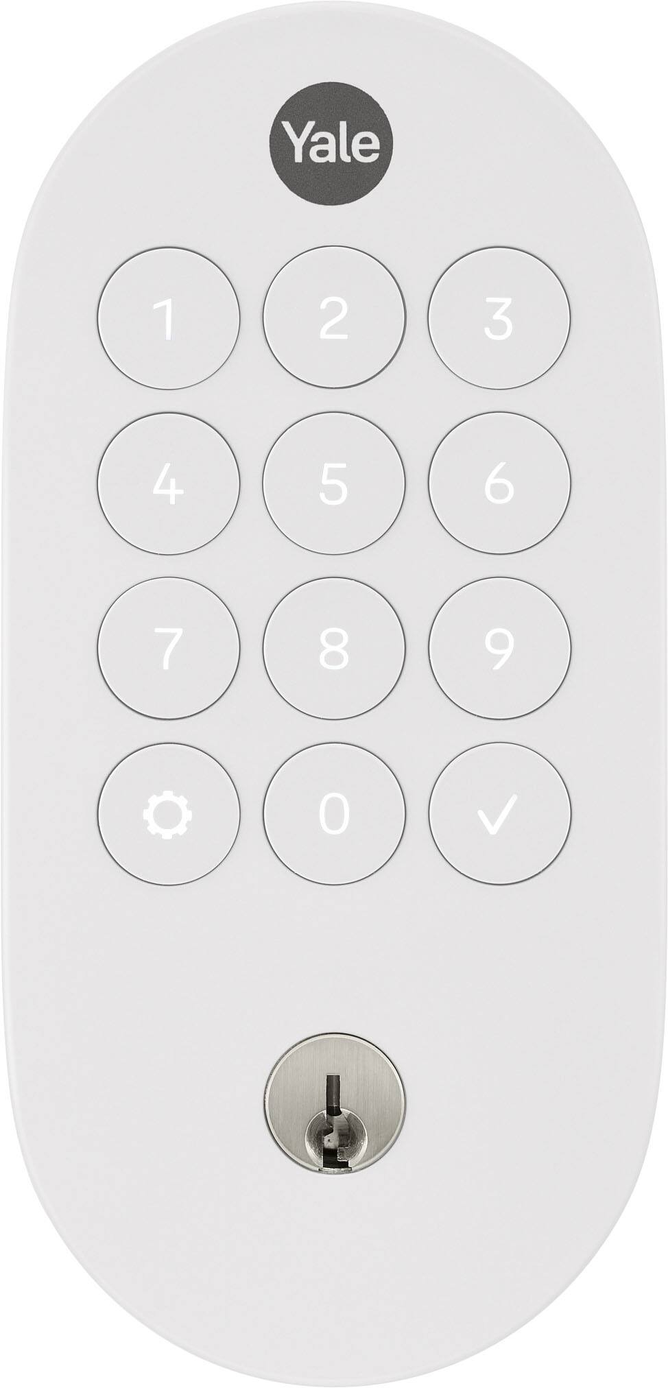 Alt View 4. Yale - Smart Lock with Matter, Designed for Google Home; Electronic Deadbolt with Pushbutton Keypad - Snow.