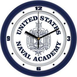 MpDirect - Navy Midshipmen 11.5'' Suntime Premium Glass Face Traditional Logo Wall Clock - Multicolor
