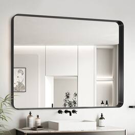 BreeBe - 36x30 Inch Aluminium Frame Bathroom Mirror - Black