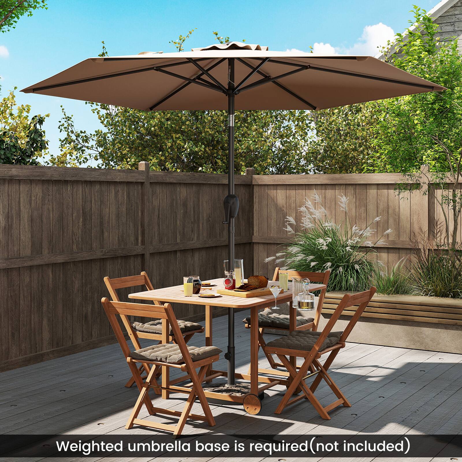 Weighted umbrella base is required (not included)