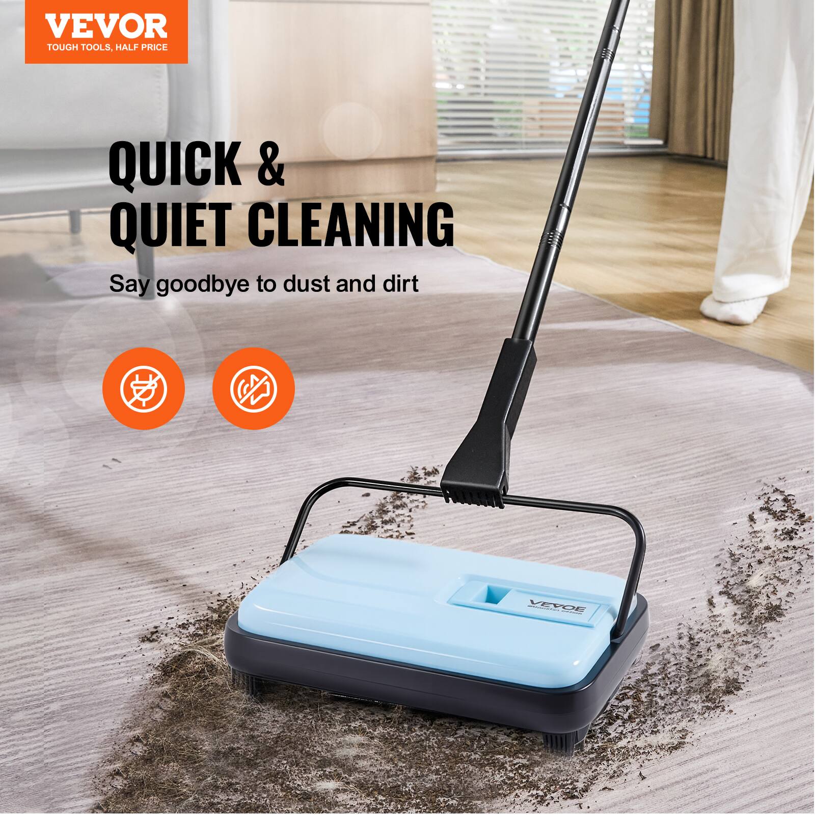 VEVOR TOUGH TOOLS, HALF PRICE. QUICK & QUIET CLEANING. Say goodbye to dust and dirt.