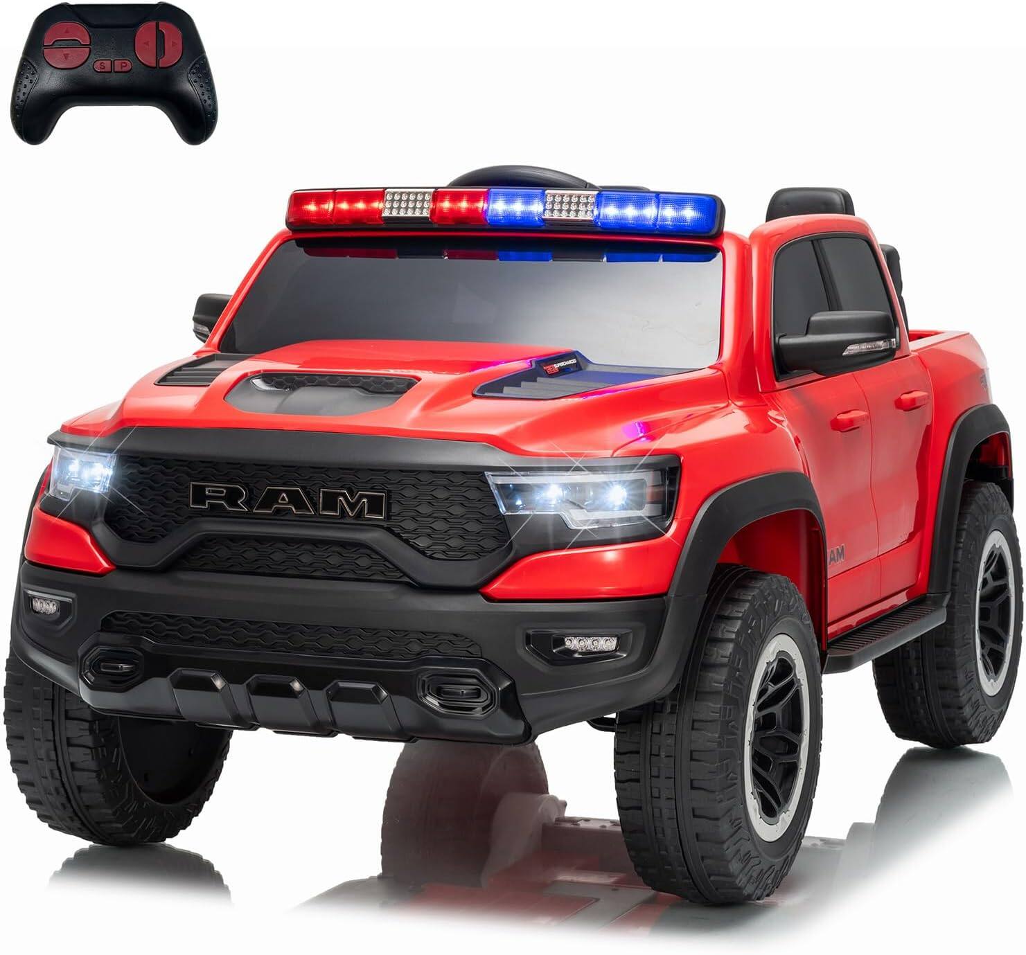Electrodes Masters - Ride On Car, Licensed RAM 12V Kids Ride On Truck with Remote Control, Dual Motor All-Terrain Electric Car - Red price history on PriceWatchPro