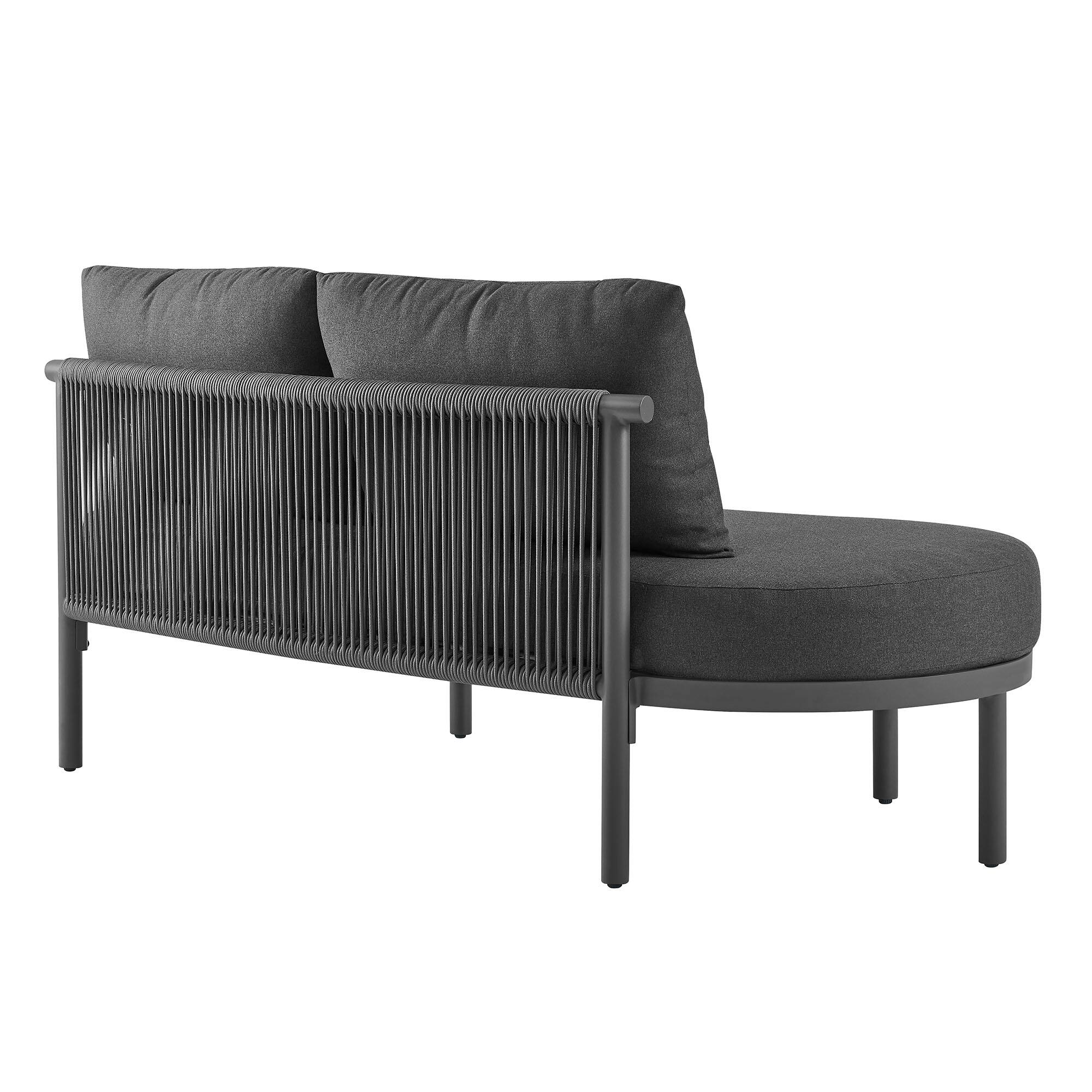 Alt View 3. Modway - Porta Left-Arm Facing Outdoor Aluminum Modular Piece by Modway - Charcoal Anthracite.