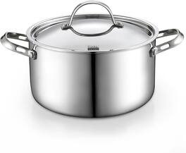 Cooks Standard - multi-ply clad dutch oven with lid 6qt - Stainless Steel