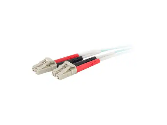 Front. Cables to Go - C2G 25m LC-LC 50/125 OM4 Duplex Multimode PVC Fiber Optic Cable - Aqua.