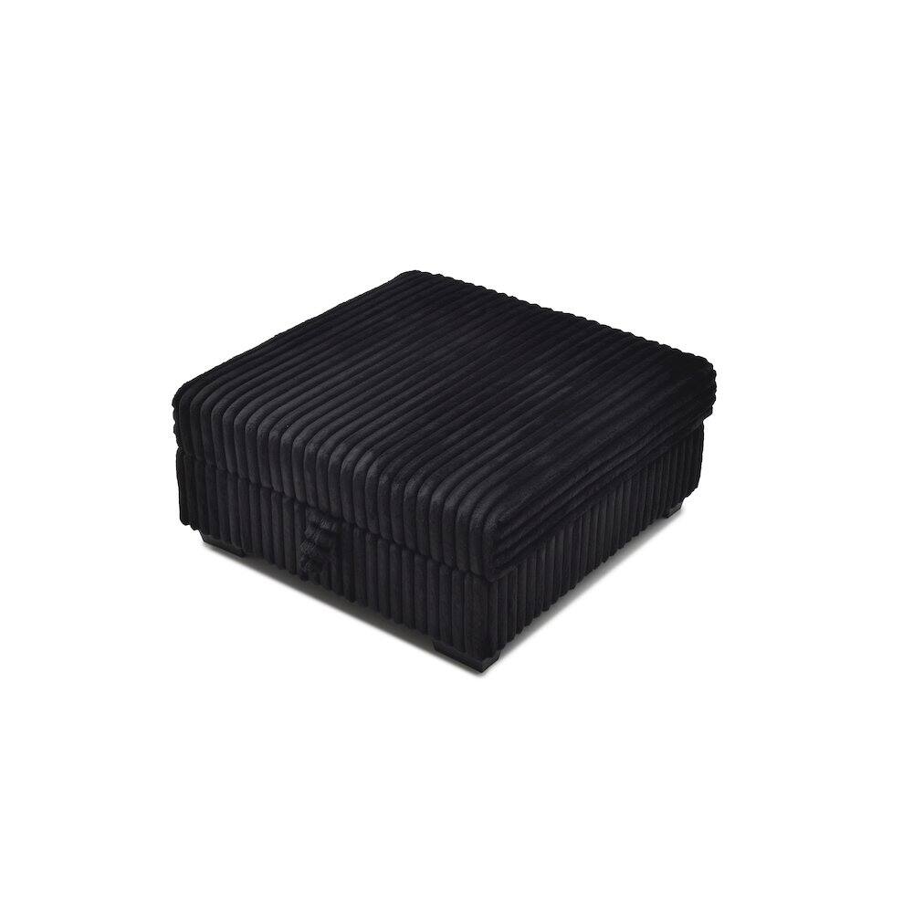 Angle. Glory Furniture - Teddy Ottoman - Black.
