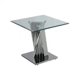 Best Quality Furniture - End Table with Stainless Steel Base - Glass