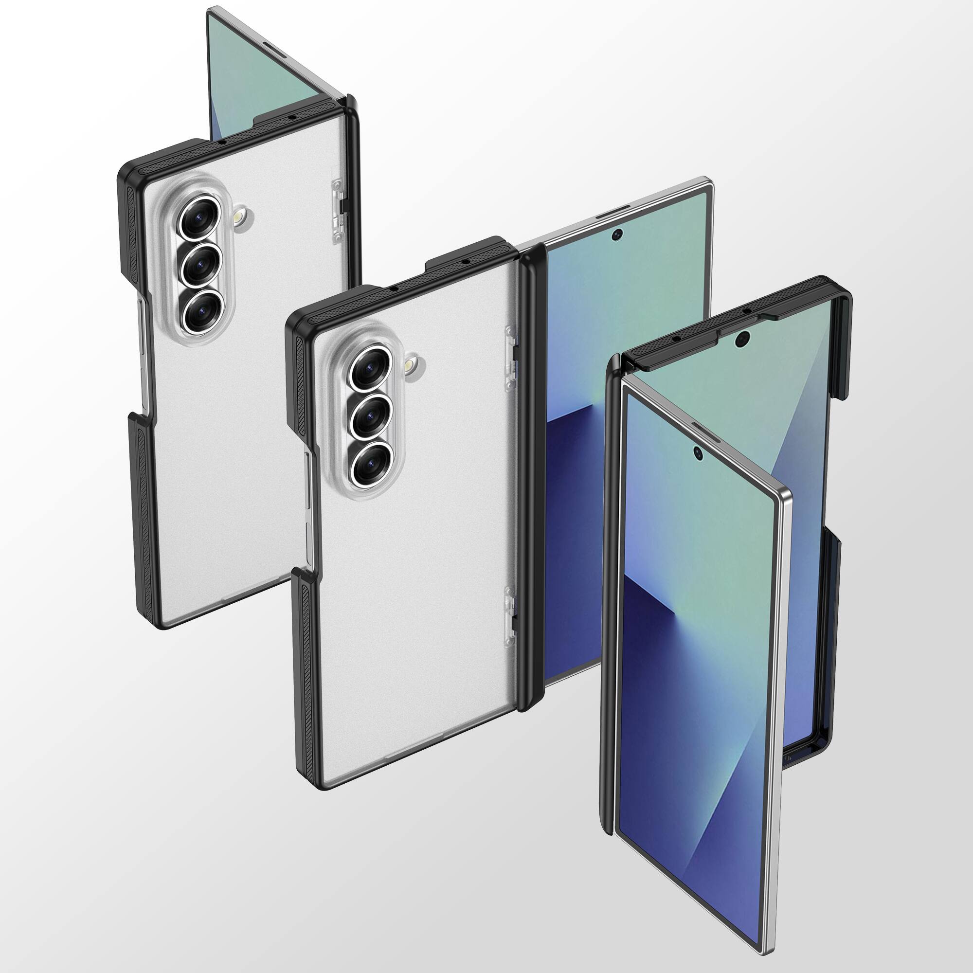 Angle. Dteck - Hinge Case for Samsung Galaxy Z Fold8 Ultra Ultra,Slim Matte Hard PC Shockproof Back Cover,No Front Frame Rugged Back - Matteblack.