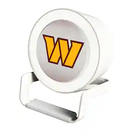 Keyscaper - Washington Commanders Linen Print Nightlight Charger & Bluetooth Speaker - White
