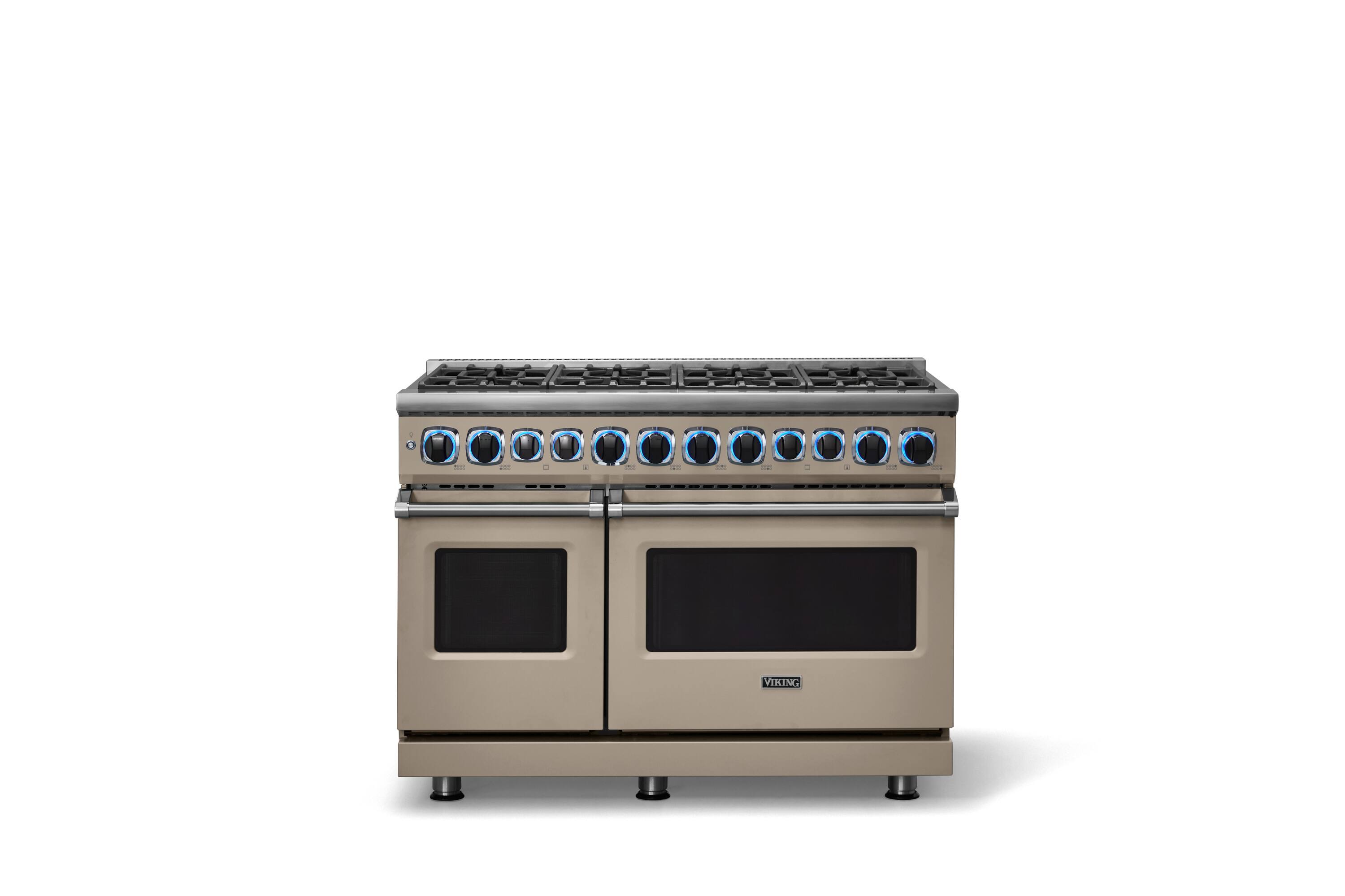 Alt View 4. Viking - 48 in. Wide 8 Burner Dual Fuel Sealed Burner Range - Nantucket.