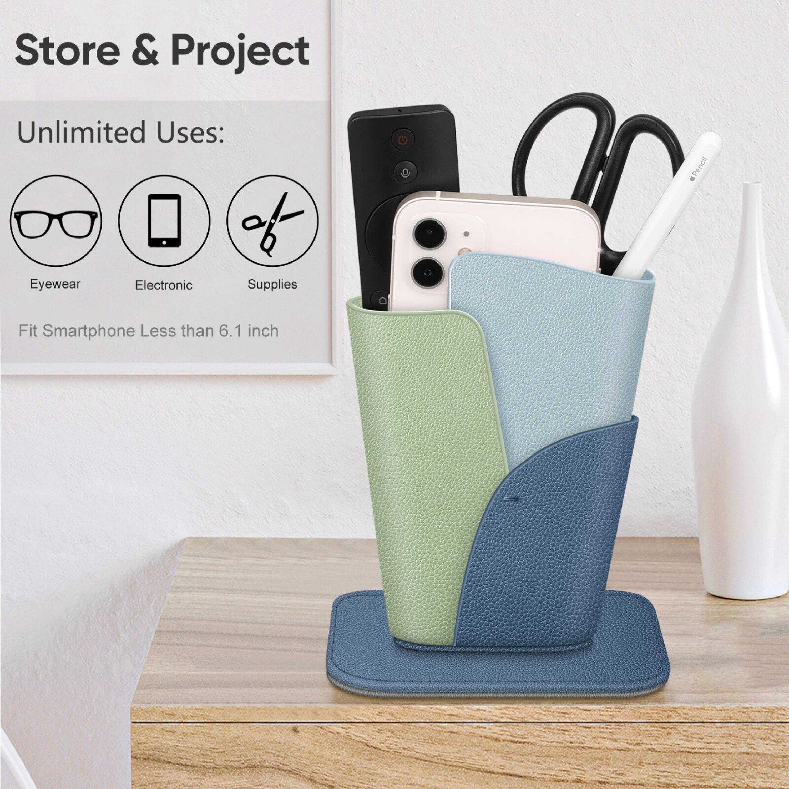 Store & Project  
Unlimited Uses:  
- Eyewear  
- Electronic  
- Supplies  

Fit Smartphone Less than 6.1 inch