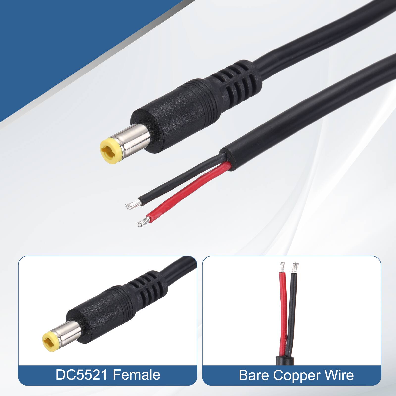 DC5521 Female Bare Copper Wire