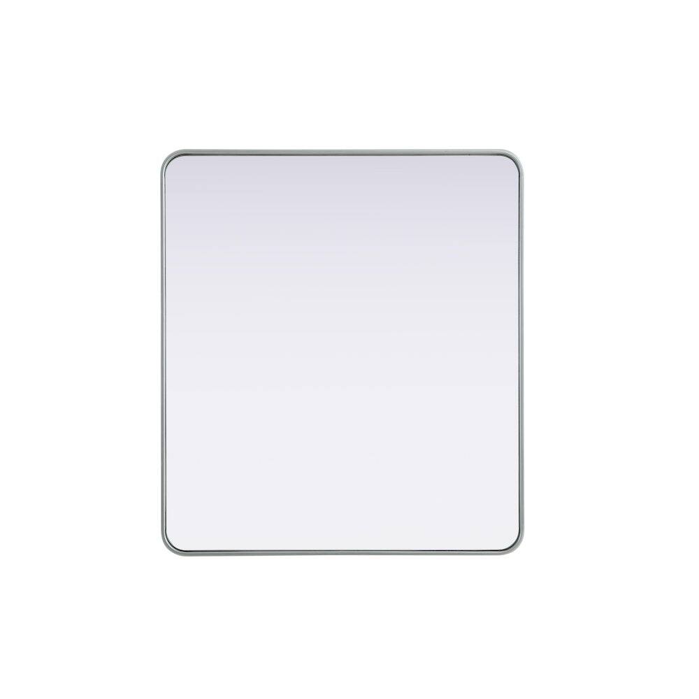 Alt View 8. Elegant Decor - Contour Metal Rectangle Mirror 36x40 in Silver - Silver.
