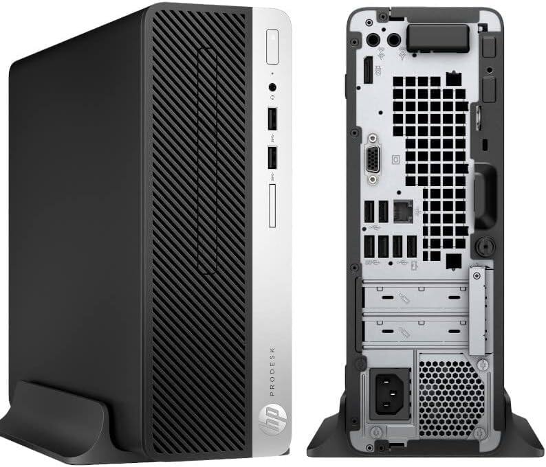 Angle. HP - HP ProDesk 400 G5 SFF Desktop Computer, Intel Core i5-8500 up to 4.1GHz, 16G DDR4, 256G SSD, WiFi, BT, Windows 11 Pro - Black.