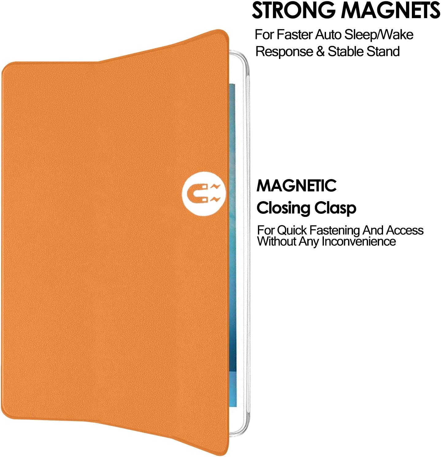 STRONG MAGNETS For Faster Auto Sleep/Wake Response & Stable Stand

MAGNETIC Closing Clasp For Quick Fastening And Access Without Any Inconvenience