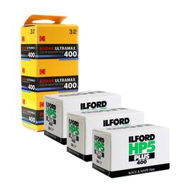 Kodak - Eastman UltraMax 400 Negative Film, 3-Pack + 3x HP5 Plus B&W Negative Film
