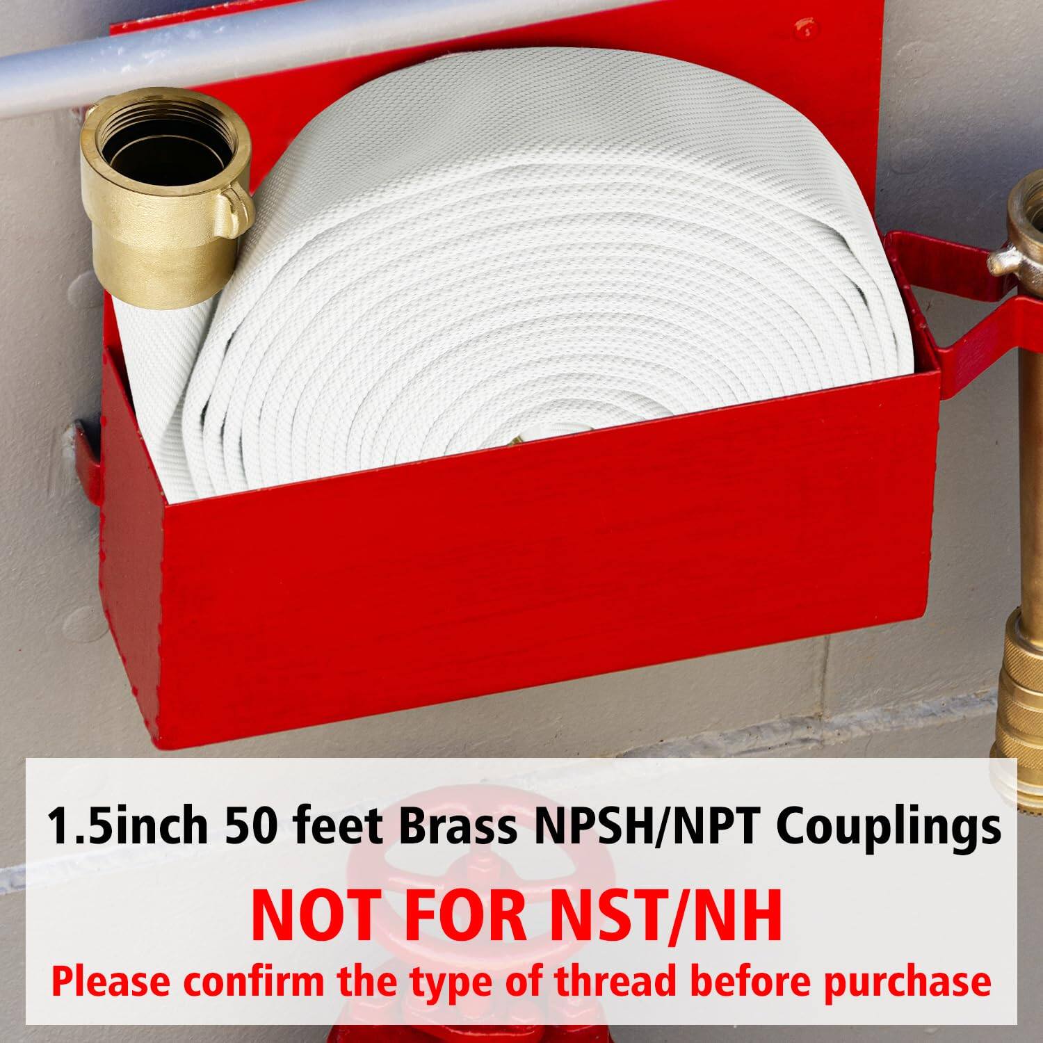 1.5 inch 50 feet Brass NPSH/NPT Couplings  
NOT FOR NST/NH  
Please confirm the type of thread before purchase