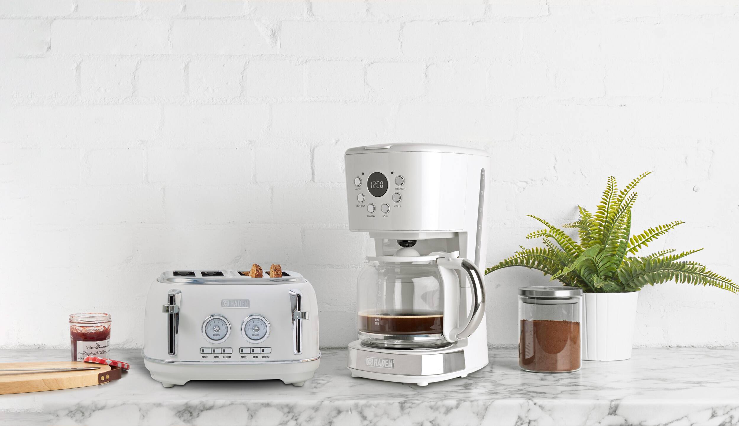 Alt View 15. Haden - Dorset 4-Slice Wide Slot Toaster - Ivory and Chrome.