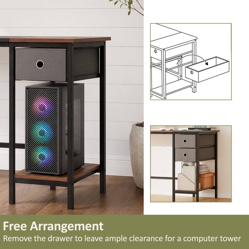 Free Arrangement  
Remove the drawer to leave ample clearance for a computer tower